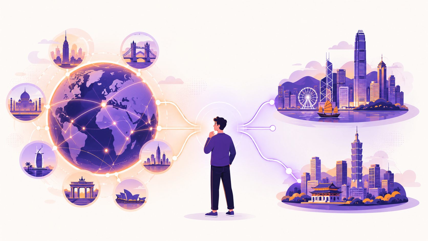 Two worlds of freelance work: global international marketplaces (left) versus local Hong Kong and Taiwan platforms (right).