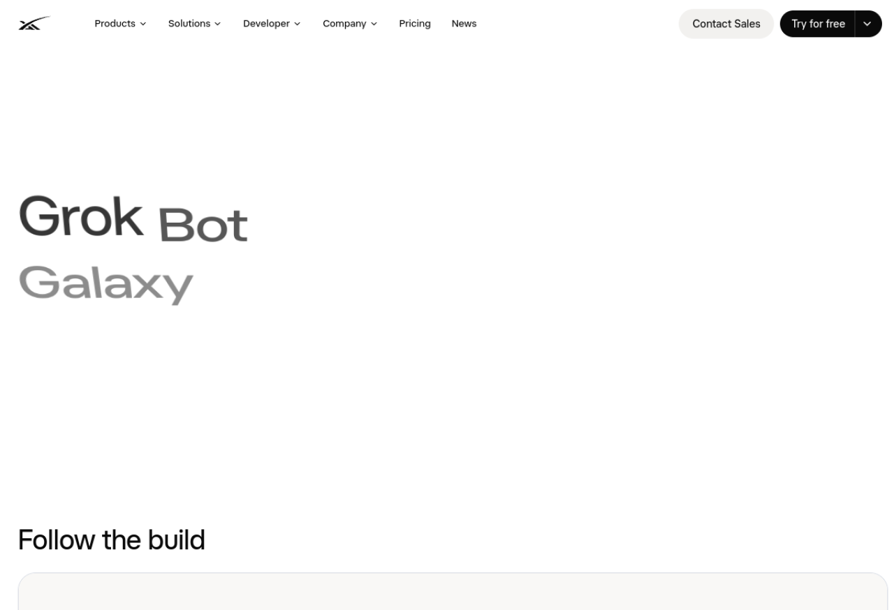 Grok Bot is xAI's agent platform — "create a bot, give it a goal, and it works across the apps you already use."
