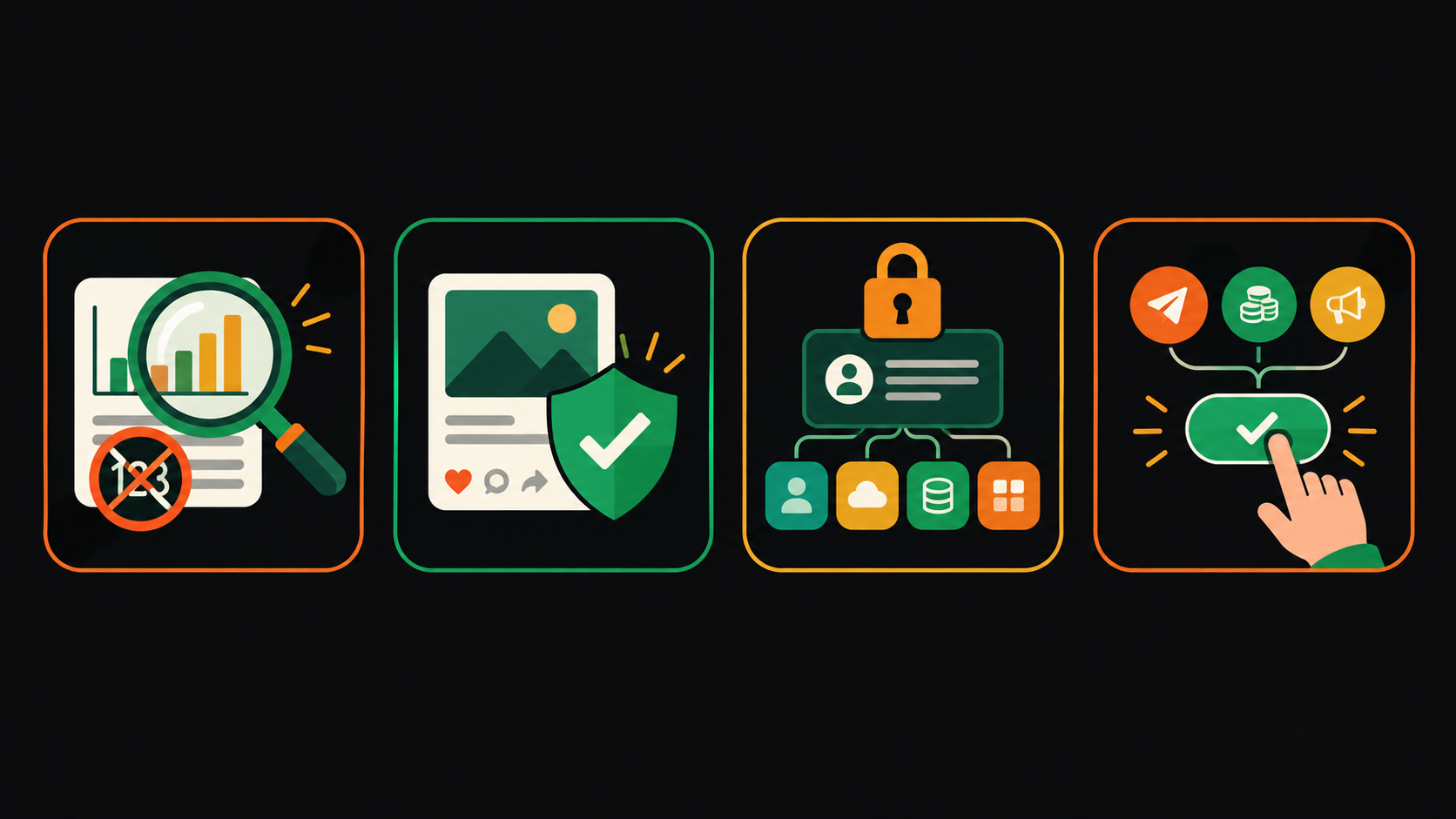 Marketing guardrails: verify facts (no invented stats), brand-safety review before publishing, mind what account access you grant, and a human approves anything that sends, spends, or publishes.