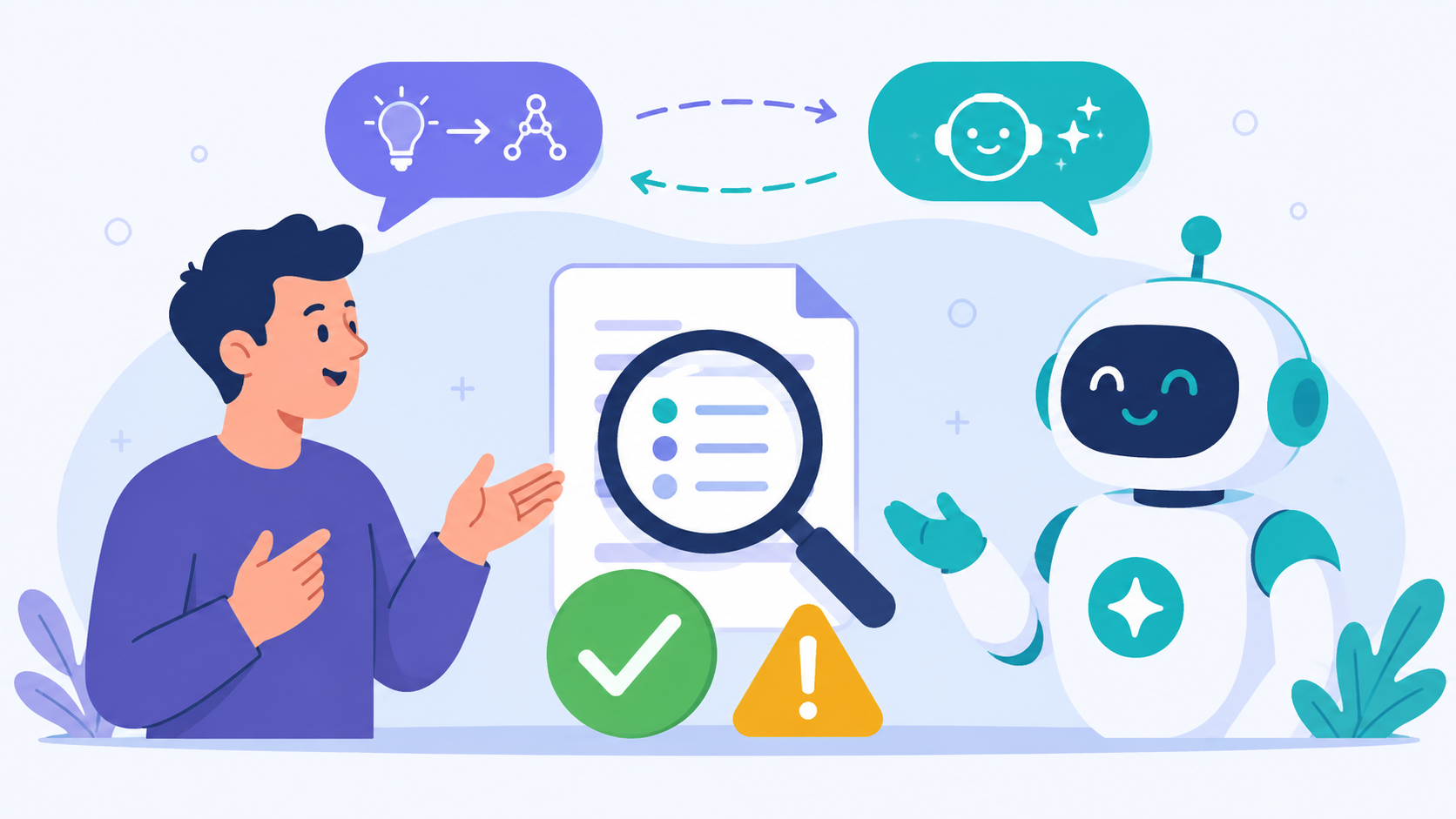 Explain it back and verify: teach the concept to the AI, then check the specifics against a real source before you rely on them.