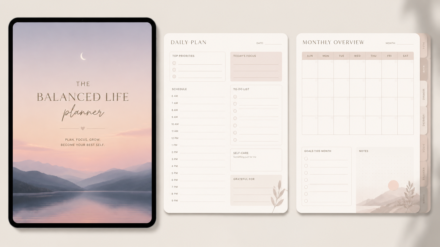 Example — planner / journal cover and page graphics.