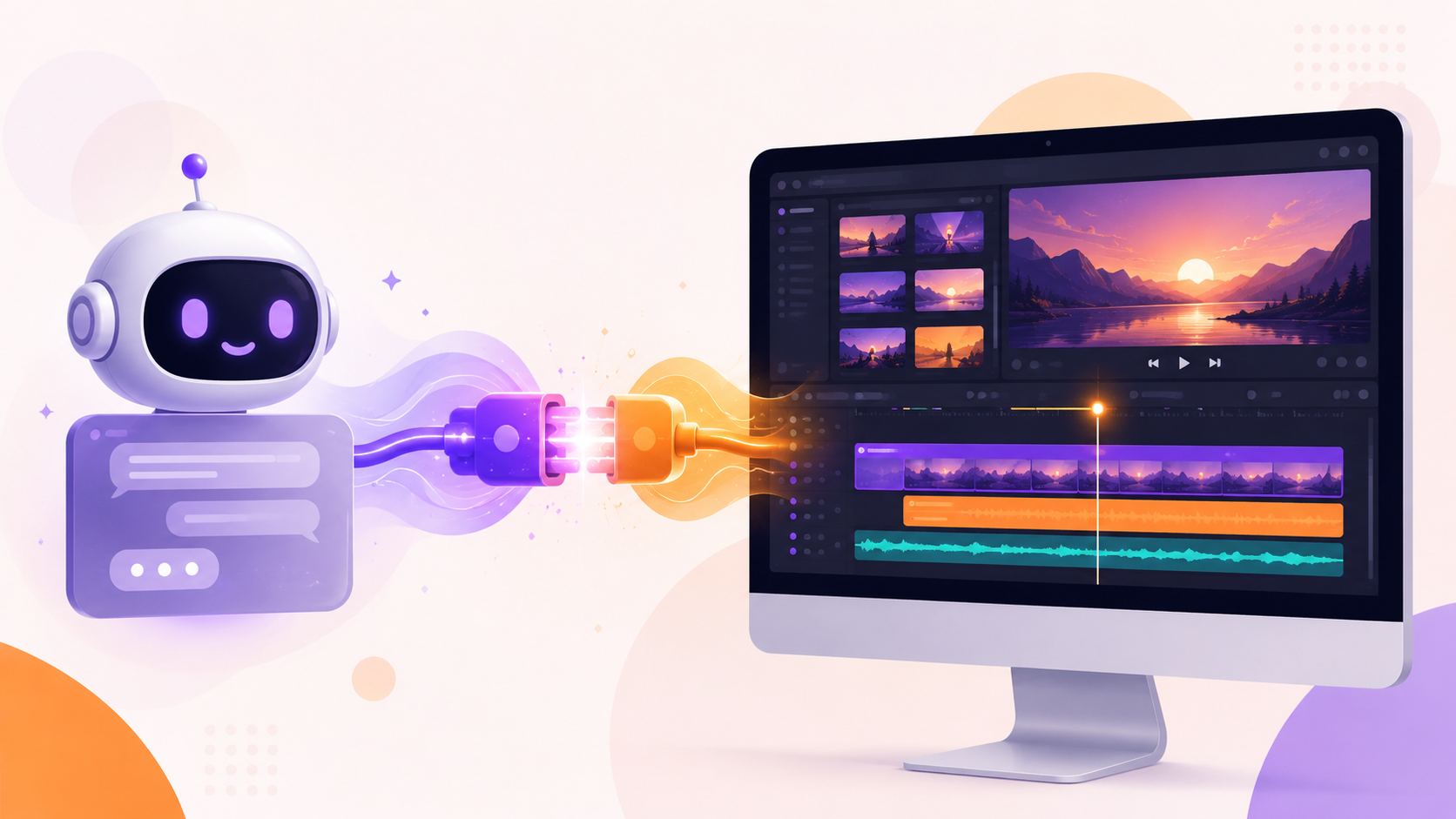 Palmier's MCP server lets an AI agent like Claude connect and drive the editor directly.
