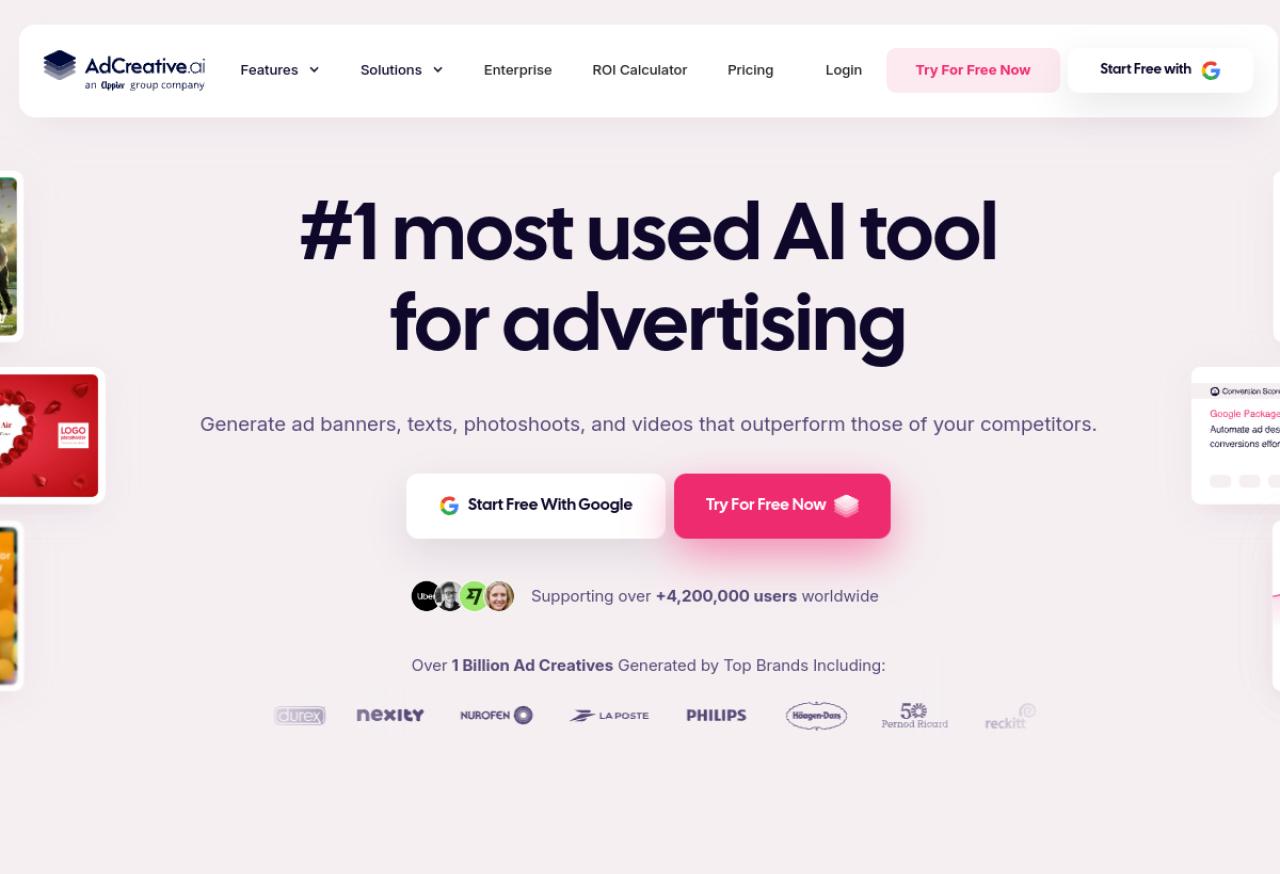 AdCreative.ai — generates ad banners and videos with predictive conversion scores.